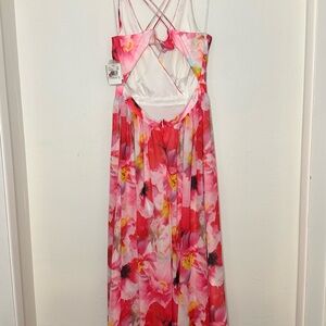Aidan Mattox Flower Print Chiffon Gown NWT